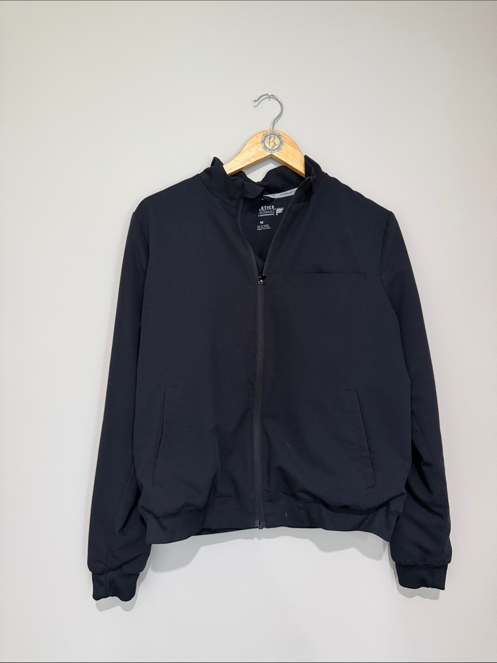 Fabletics Black Zip-Up Bomber Jacket